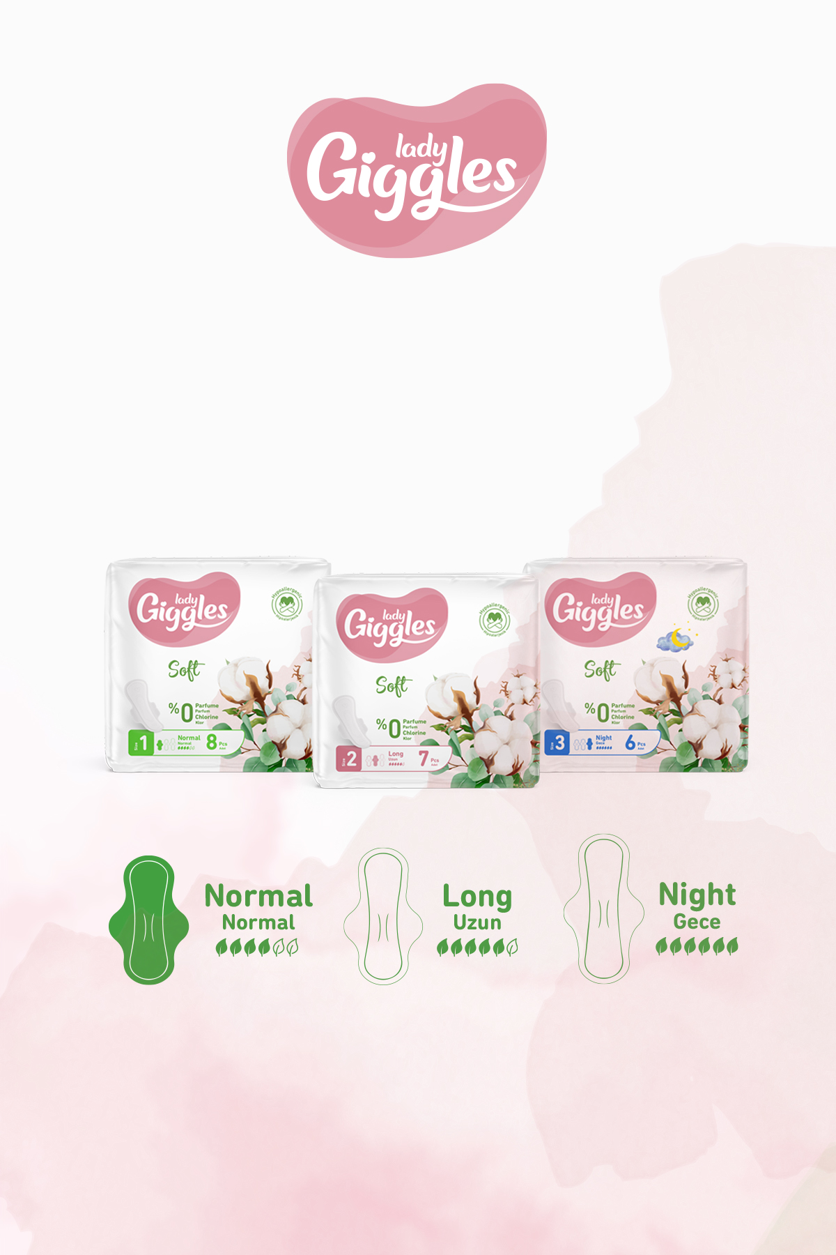 Giggles Lady Soft Hijyenik Ped Gece Dev Fırsat Paketi 72 Adet
